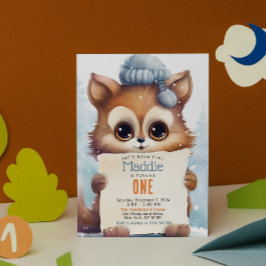 Niedliche Cat Winter Custom Geburtstagsparty Einladung