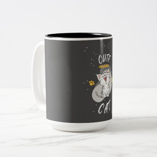 NIEDLICHE CAT ZWEIFARBIGE TASSE (Vorderseite Links)