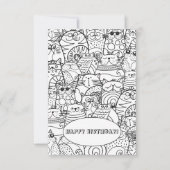 Niedliche Cats Zen Doodle Farbkarte Dankeskarte (Vorderseite)