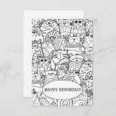 Niedliche Cats Zen Doodle Farbkarte Dankeskarte (Vorne/Hinten)