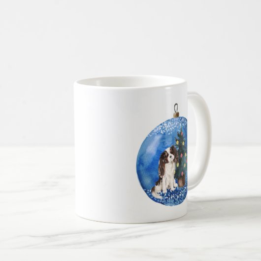 Niedliche Cavalier König Charles Spaniel Weihnacht Kaffeetasse (VorderseiteRechts)