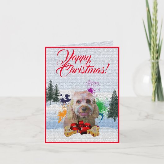 Niedliche Cavapoo Dog Yappy Xmas Card anpassbar Karte (Vorderseite)