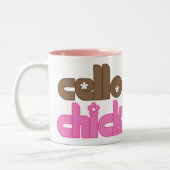 Niedliche Cello-Küken-Tasse Zweifarbige Tasse (Links)