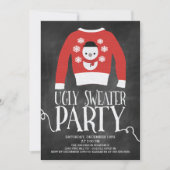 Niedliche Chalkboard Ugly Sweater Holiday Party Einladung (Vorderseite)