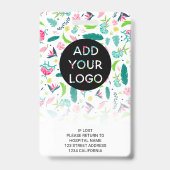 Niedliche Chamäleons Logo des Kinderarztes Ausweis (Rückseite)