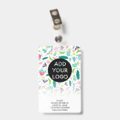 Niedliche Chamäleons Logo des Kinderarztes Ausweis (Rückseite mit Clip)