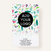 Niedliche Chamäleons Logo des Kinderarztes Ausweis (Rückseite)