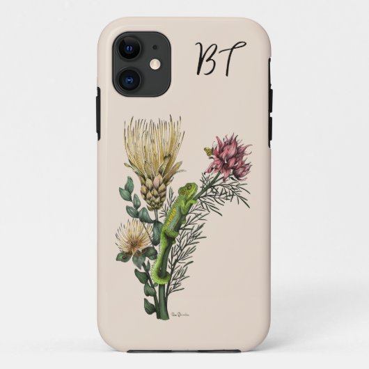 Niedliche Chameleon Bouquet Botanische Kunst Case-Mate iPhone Hülle (Rückseite)