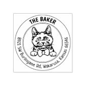 Niedliche Chartreux Cat-Rücksendeadresse Gummistempel (Prägung)