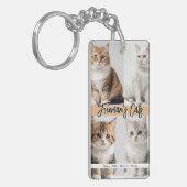 Niedliche Chat-Foto-Familie Schlüsselanhänger (Vorderseite links)