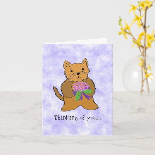 Niedliche Chat-Karte wird bald gut Karte (Gelbe Blume)