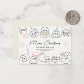 Niedliche Chat Lovers Urlaub Personalisiert Weihna Mitteilungskarte (Vorderseite/Rückseite Beispiel)