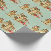 Niedliche Chat-Musiker Geburtstag Geschenkpapier (Ecke)