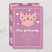Niedliche Chat Pink Green Geburtstagspartei