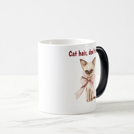Niedliche Chat-Tasse mit einem lustigen Zitat Verwandlungstasse (VorderseiteRechts)