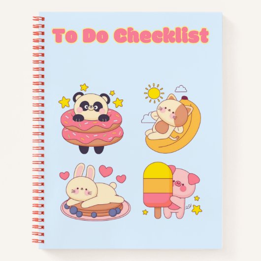 Niedliche Checkliste für Kawaii ✨ 💗 🌸 Notizblock (Vorderseite)