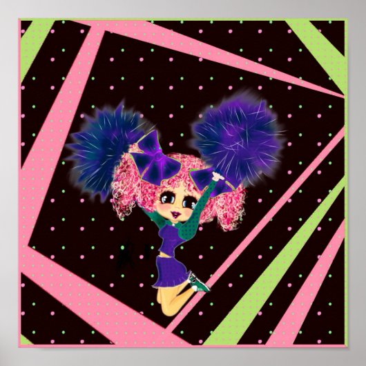 Niedliche Cheerleader-Geschenke personalisiert Poster (Vorne)