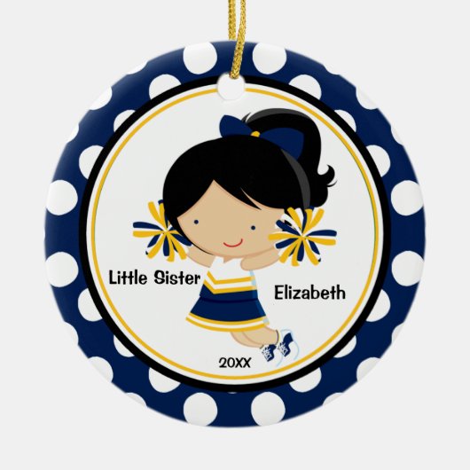 Niedliche Cheerleader-kleine Keramik Ornament (Vorne)