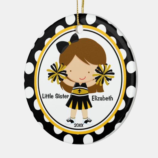 Niedliche Cheerleader-kleine Keramik Ornament (Links)