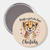 Niedliche Cheetah Lover Wildlife Kunst mit Akzente Magnet (Vorderseite/Rückseite)