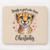 Niedliche Cheetah Lover Wildlife Kunst mit Akzente Mousepad (Vorne)