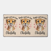 Niedliche Cheetah Lover Wildlife Kunst mit Akzente Schreibtischunterlage (Vorderseite)