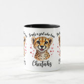 Niedliche Cheetah Lover Wildlife Kunst mit Akzente Tasse (Zentrum)