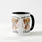Niedliche Cheetah Lover Wildlife Kunst mit Akzente Tasse (VorderseiteRechts)