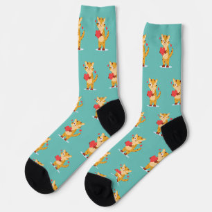Niedliche Cheetah mit Herzdesign auf Socken
