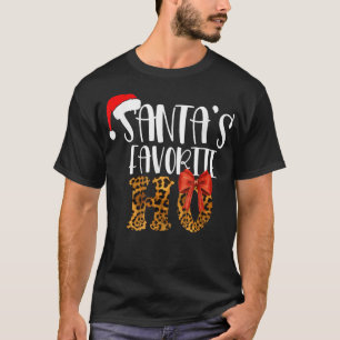 Niedliche Cheetah Santa's Lieblings-Weihnachtsmädc T-Shirt