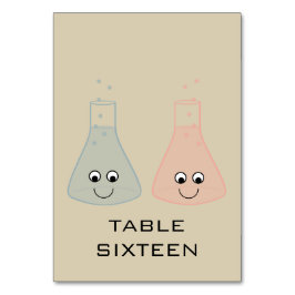 Niedliche Chemie-Hochzeitskarte Tischnummer