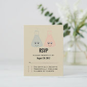 Niedliche Chemie-Reaktionskarte RSVP Karte (Stehend Vorderseite)