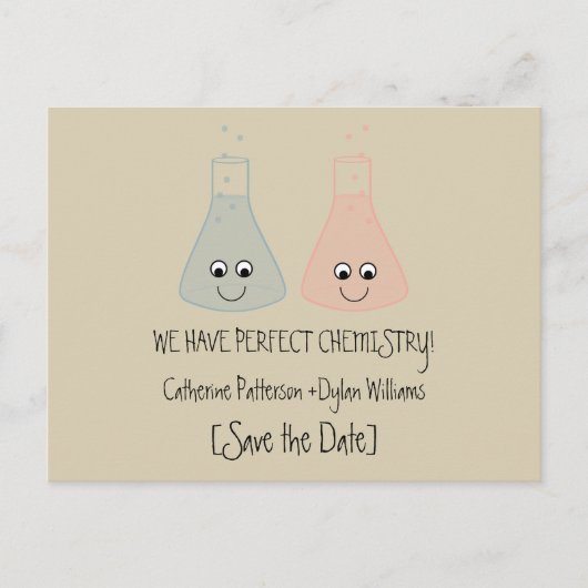 Niedliche Chemie Save the Date Foto Postkarte (Vorderseite)
