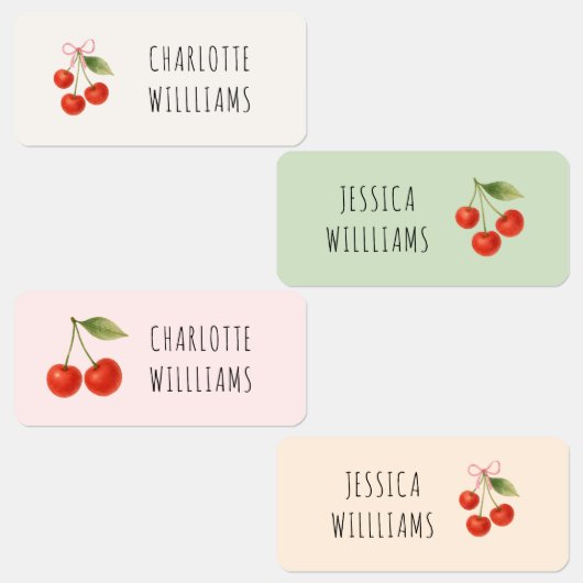 Niedliche Cherry Coquette Zurück zur Schule Kleidu Etiketten (Gruppe)