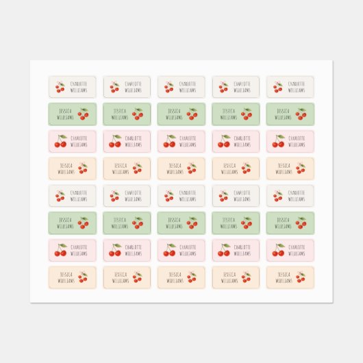 Niedliche Cherry Coquette Zurück zur Schule Kleidu Etiketten (Blatt)