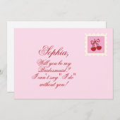 Niedliche Cherry Letter Bridesmaid-Karte (Vorne/Hinten)