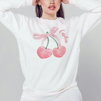 Niedliche Cherry mit rosa Bow Girly Coquette Ästhe Sweatshirt