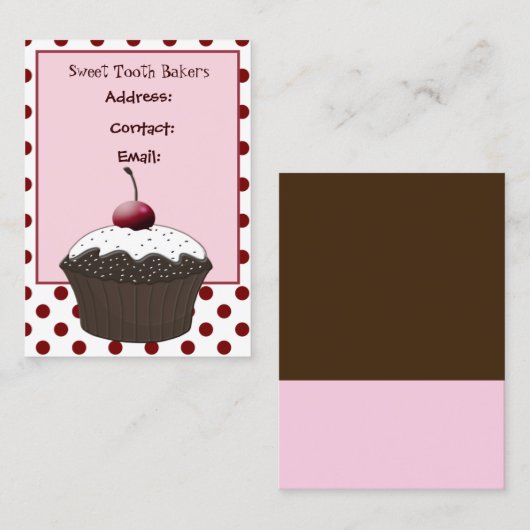niedliche Cherry-Süßkuchen-Business Karten (Vorne/Hinten)