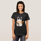 Niedliche Chibi-Katze mit Guitar Funny-Geschenk T-Shirt (Vorne ganz)