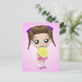 Niedliche Chibi Mädchen-Postkarte Postkarte (Stehend Vorderseite)