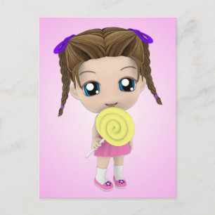 Niedliche Chibi Mädchen-Postkarte Postkarte