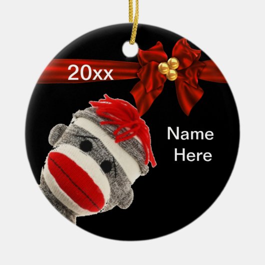 NIEDLICHE CHIC-SOCKEN-AFFE Verzierung GEWOHNHEIT Keramik Ornament (Vorne)