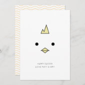 Niedliche Chick Face Osterkarte Feiertagskarte (Vorne/Hinten)