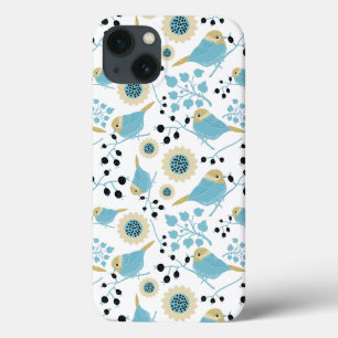 Niedliche Chickadee Bird Berries Blume Case-Mate iPhone Hülle