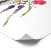 Niedliche Chickadee Bird Blume Kunst, Dichtung und Poster (Ecke)