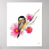 Niedliche Chickadee Bird Kunstdruckerei Poster (Vorne)