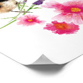 Niedliche Chickadee Bird Rosa Blume Printmedien Poster (Ecke)