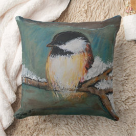 Niedliche Chickadee Black Capped Art Kissen