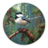 Niedliche Chickadee Keramikknauf (Vorderseite)
