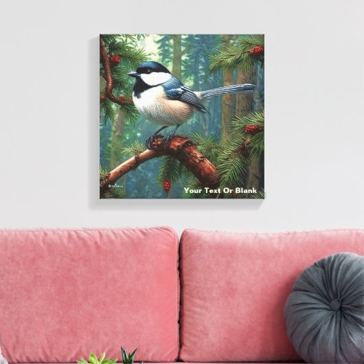 Niedliche Chickadee Leinwanddruck (Insitu (Wohnzimmer))